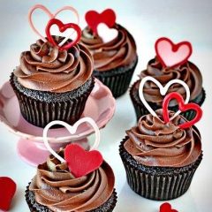 Капкейки «Сердце в шоколаде»