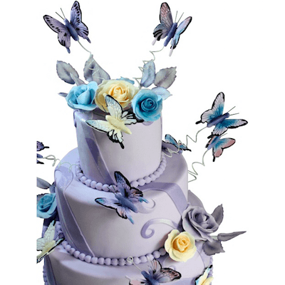 Торт «Бабочки и цветы»